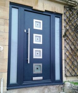 Inox Glazed Contemporary Composite Door