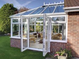Glass roofed conservatory