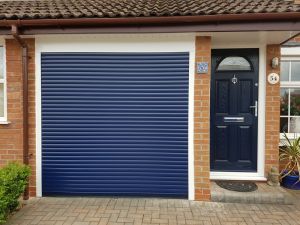 Remote control roller garage door & blue composite door